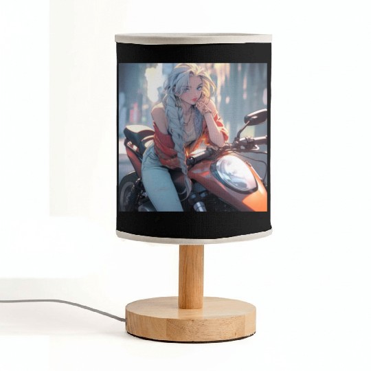 Cool Biker Chick Fabric Lamps