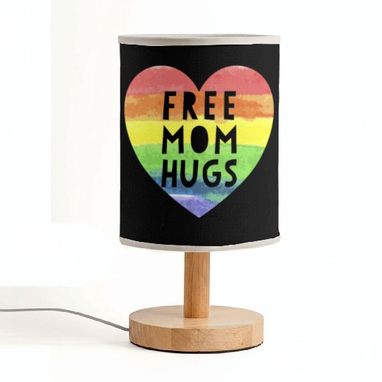 Free Mom Hugs LGBTQ Plus Rainbow Heart Free Hugs Fabric Lamps