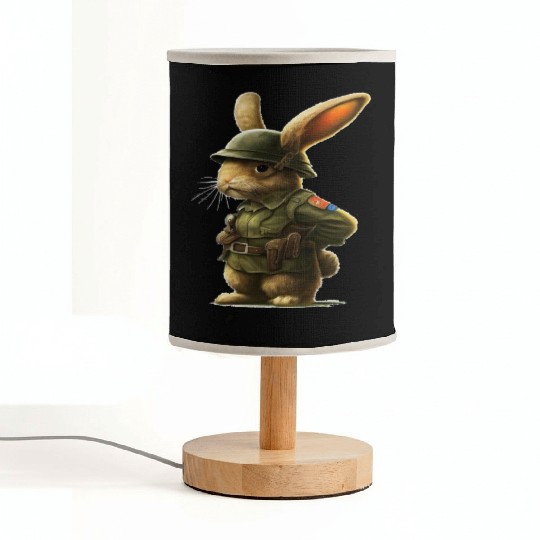 Courageous Bunny Soldier Fabric Lamps