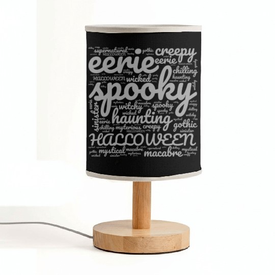 Spooky Halloween Wordcloud Fabric Lamps