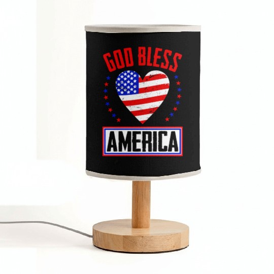 God Bless America Independence Day USA Patriot Fabric Lamps