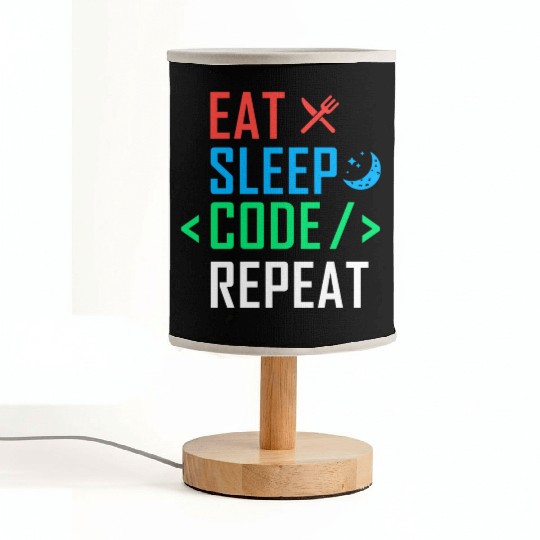 Eat Sleep Code Repeat Funny Programming Computer Fabric Lamps
