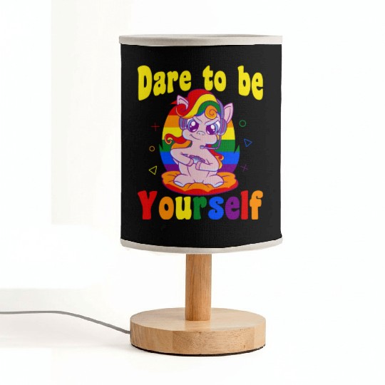 Dare to be Gaymer Lesbian Girl Gamer gift Fabric Lamps