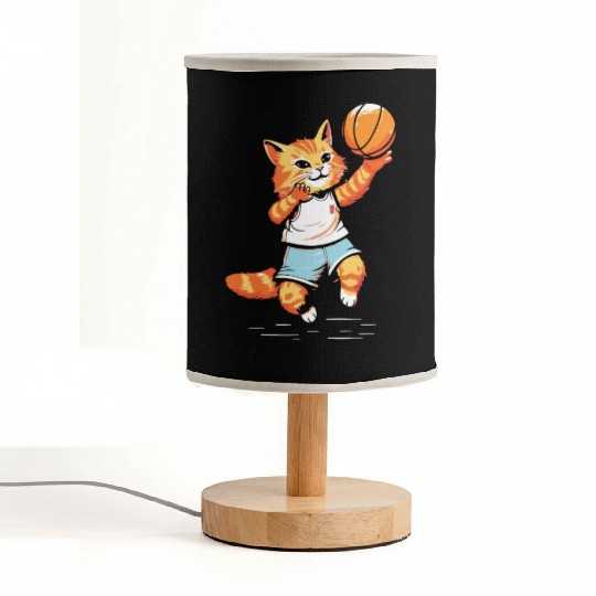 Basketball Cat Basketball Player I Love Basketball Fabric Lamps