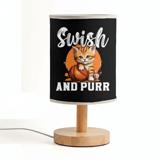 Basketball Cat Basketball Player I Love Basketball Fabric Lamps