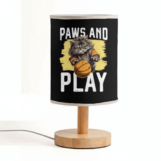 Basketball Cat Basketball Player I Love Basketball Fabric Lamps