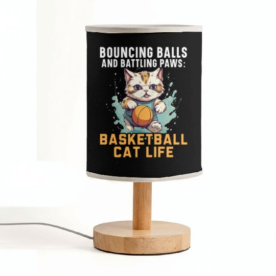 Basketball Cat Basketball Player I Love Basketball Fabric Lamps