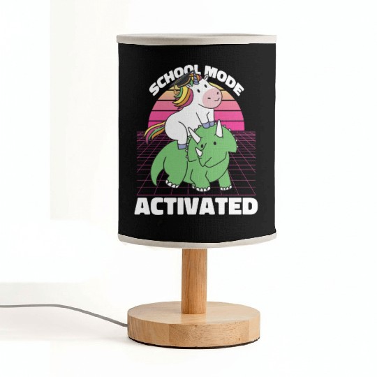 Student Unicorn Triceratops Dino Back To School Fabric Lamps