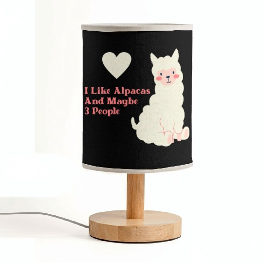 Alpaca Lover cute blue Fabric Lamps