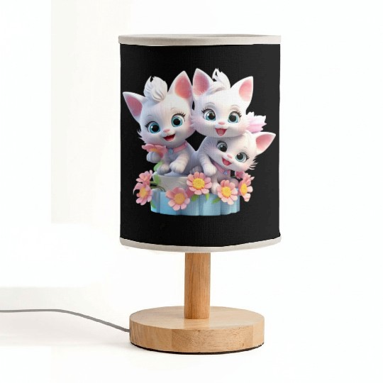 Cute Kittens 3D Ai Art Fabric Lamps