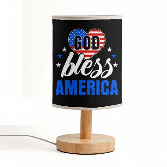 God Bless America Independence Day Party USA Fabric Lamps