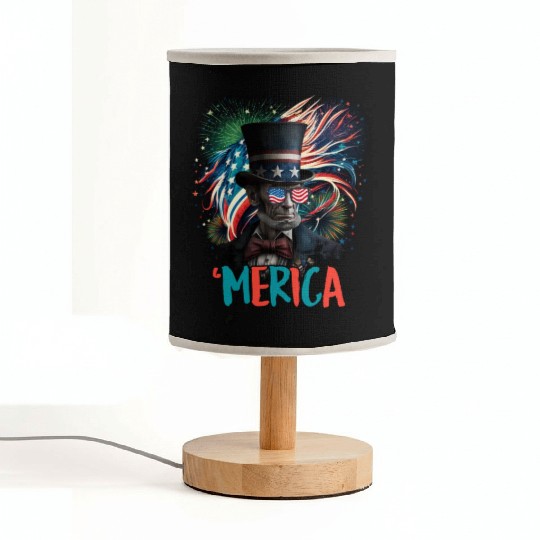 Merica Lincoln Independence Day Party 4th July Fabric Lamps