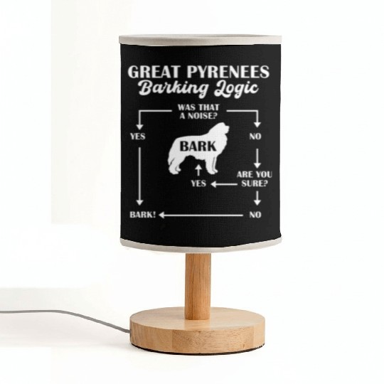 Great Pyrenees Barking Logic Fabric Lamps