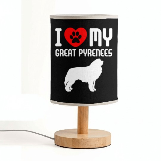 I Love My Great Pyrenees Fabric Lamps
