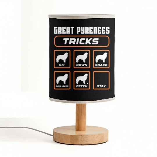 Great Pyrenees Tricks Fabric Lamps