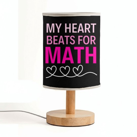 My Heart Beats For Math Valentine'S Day For Math T Fabric Lamps