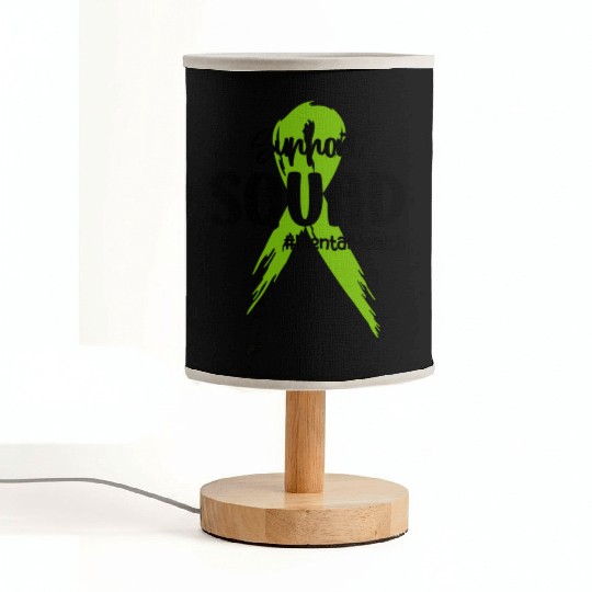 Support Squad Mental Health Awareness Lime Green Fabric Lamps