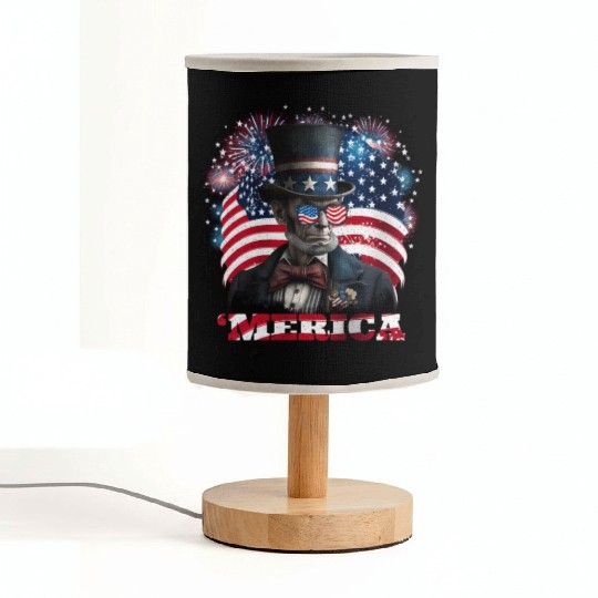 Merica Lincoln Independence Day Party 4th July Fabric Lamps