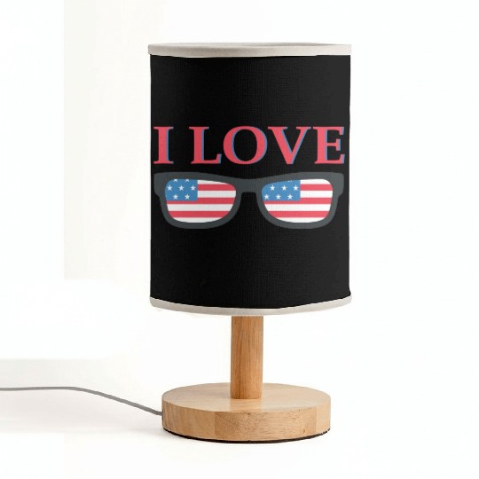 I Love America Fabric Lamps