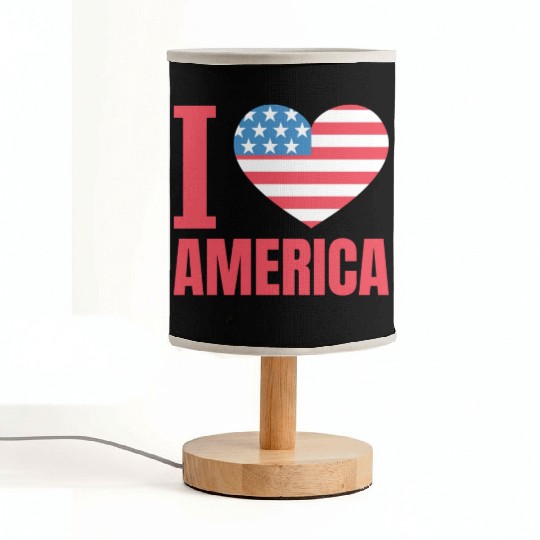 I Love America Fabric Lamps