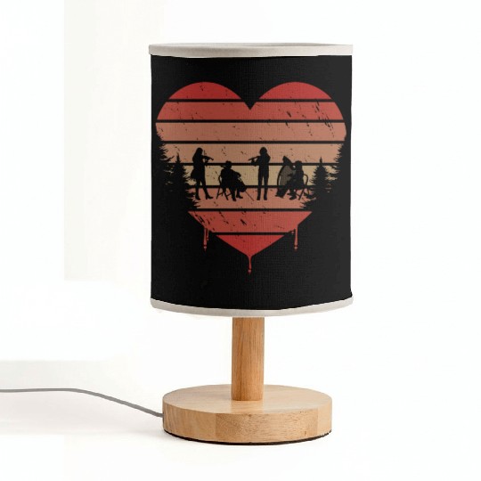 Cute Red Vintage Heart Orchestra Valentine Day Fabric Lamps