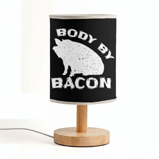 Famer Body By Bacon Pig Bbq Pun Fabric Lamps