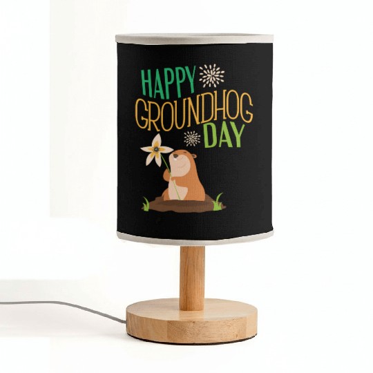 Groundhog Day 2021 Happy Ground Hog Fabric Lamps