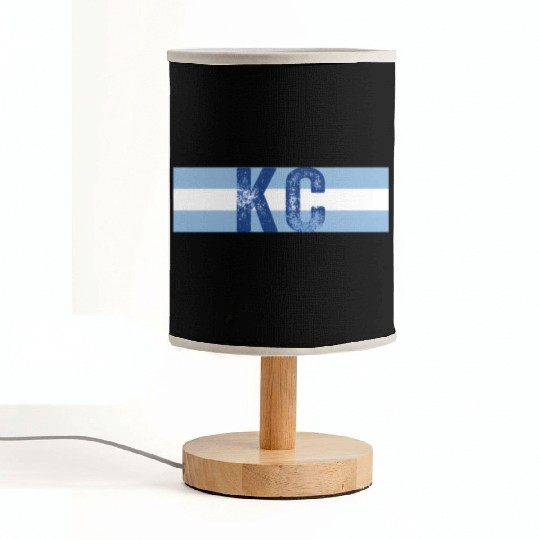 Kc Letters Kansas City Horizontal Blue Stripes Kc Fabric Lamps