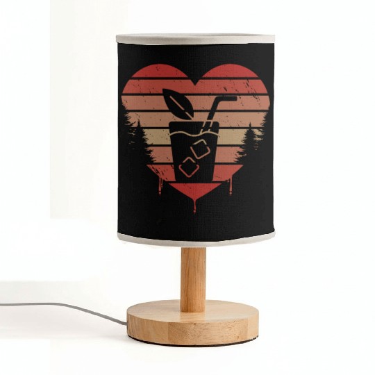 Cute Red Vintage Heart Sweet Tea Valentine Day Fabric Lamps