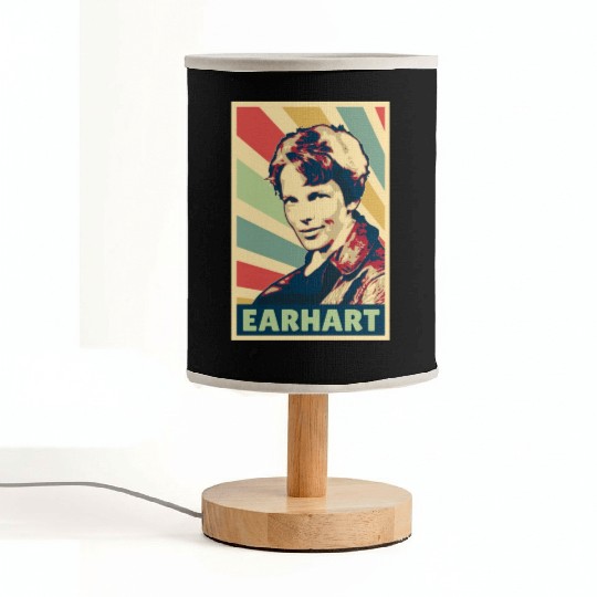 Amelia Earhart Vintage Colors Fabric Lamps