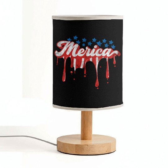 Merica Us Flag Dripping 4th Of July Fabric Lamps