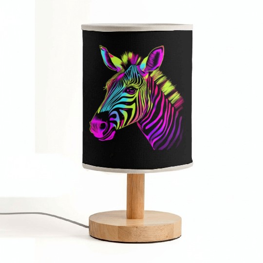 Zebra Neon Colors Portrait Fabric Lamps