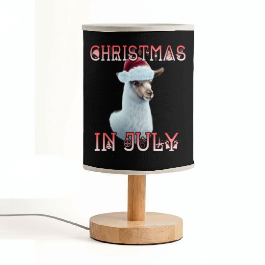 Festive alpaca - Christmas in July Fabric Lamps