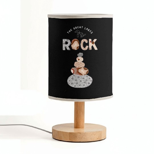 Great Lakes Rock Colored Rock Stack Petoskey Stone Fabric Lamps