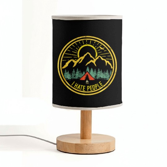 Camping I Hate People Funny Camp Lovers Fabric Lamps