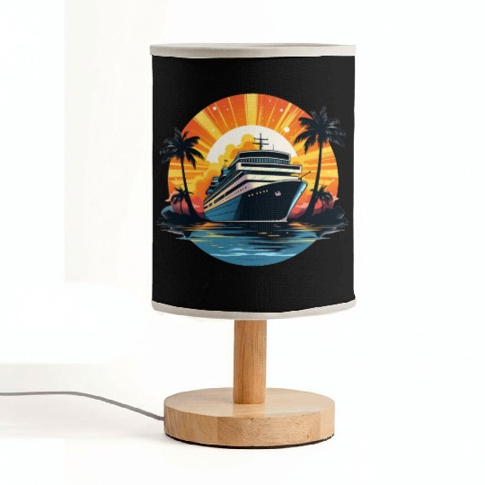 Cruise Ship, Family Vacation, cruise, travel Fabric Lamps