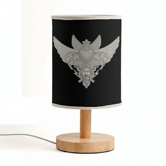 heart with wings, zeus and floral ornament Fabric Lamps