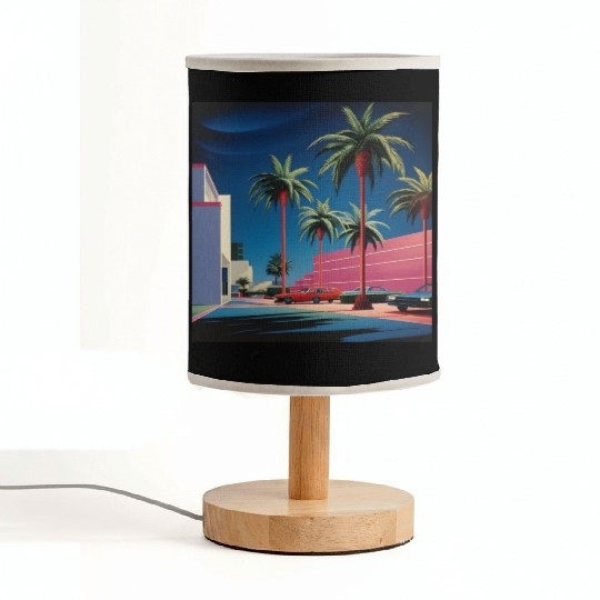 1980s Miami Beach Retro Hiroshi Nagai Fabric Lamps