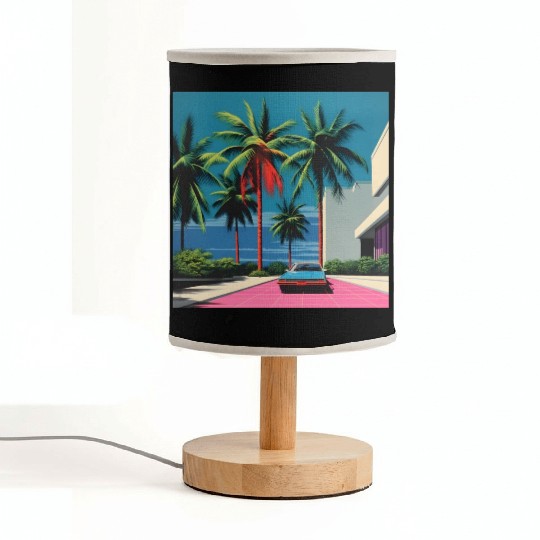 1980s Miami Beach Retro Hiroshi Nagai Fabric Lamps