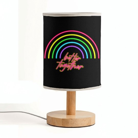 Better Together Neon Rainbow vintage Fabric Lamps