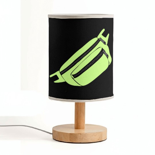 Lime Green Fanny Pack Illustration Fabric Lamps
