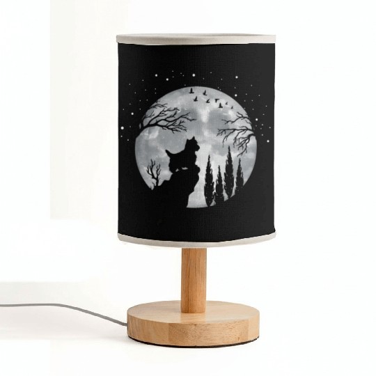 Yorkshire Terrier Full Moon At Night Pet Yorkshire Fabric Lamps