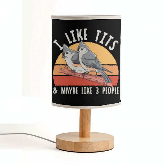 Bird Watcher Retro Vintage Tit Fabric Lamps