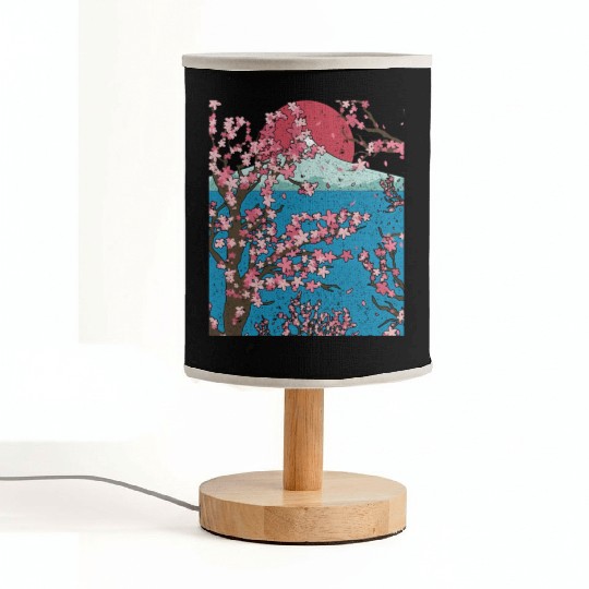 Japan cherry blossom gift sunset sakura Fabric Lamps