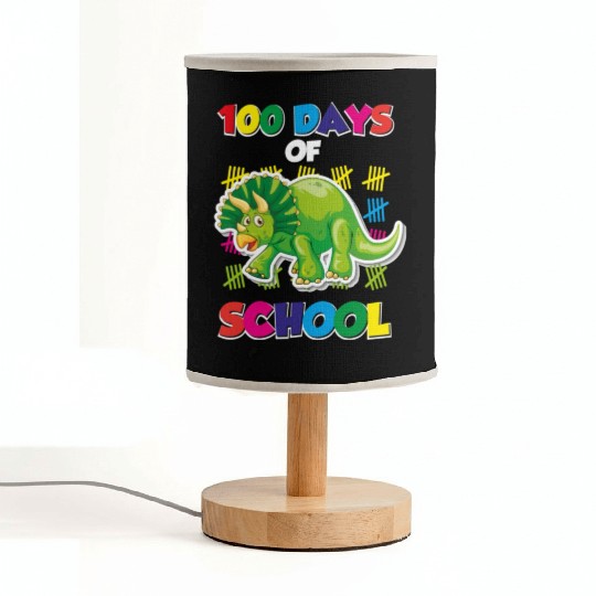 100 days of school green triceratops Fabric Lamps