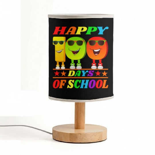 100 days of school green triceratops Fabric Lamps