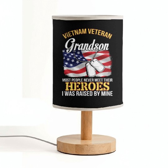 Vietnam Veteran Grandson People Never Meet Heroes Fabric Lamps