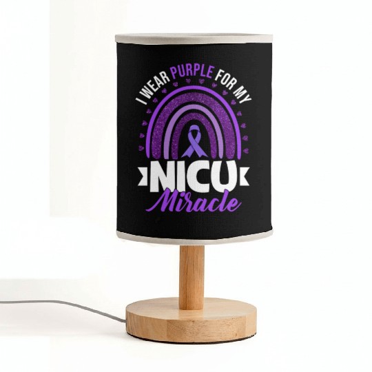 I Wear Purple For My Nicu Miracle Prematurity Fabric Lamps