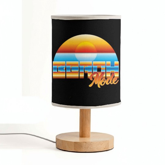 Beach Mode - Retro 80s Neon Sunset Fabric Lamps