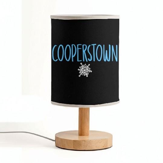 Cooperstown Ny Snowflake Drawing Light Blue Text Fabric Lamps